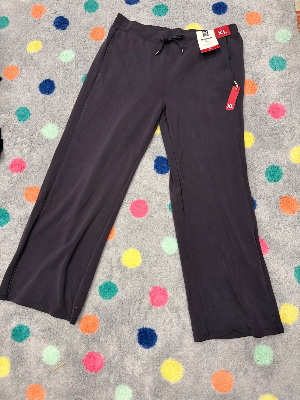 NWT Women's XL Drawstring wideleg Pants - Charcoal